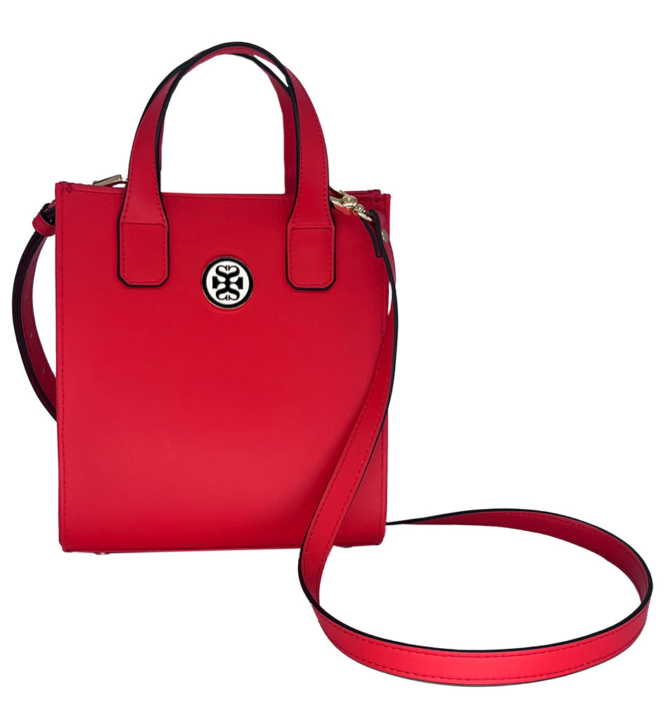 FERRARI RED GIA VEGAN LEATHER MINI TOTE 🌿