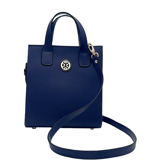 NAVY GIA VEGAN LEATHER MINI TOTE 🌿